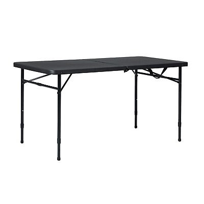 #ad 4 Foot Adjustable Folding TableFold in Half Adjustable Folding Table Rich Black $29.99
