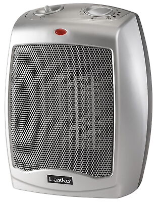 #ad Lasko 1500W Electric Ceramic Space Heater，Adjustable Thermostat，754200，Silver $32.98