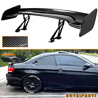 #ad Universal 47quot; Rear Trunk Spoiler Adjustable Carbon Fiber GT Style Racing Wing $80.99